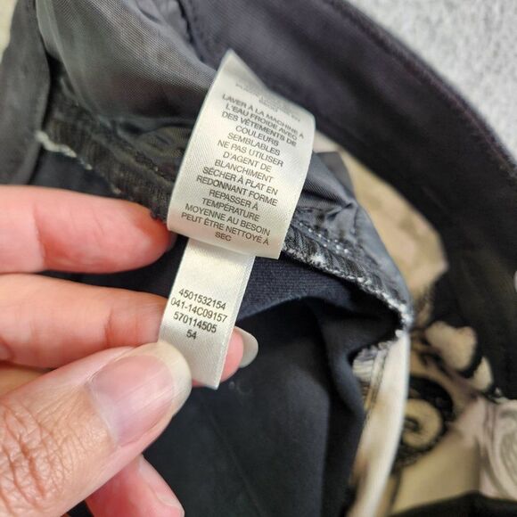 Chicos Ankle Pants Womens 1.5 US 10 Black Floral Stretch Mid Rise Tapered Leg - Picture 9 of 16